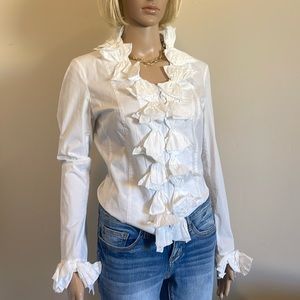 Go Silk White Blouse size M